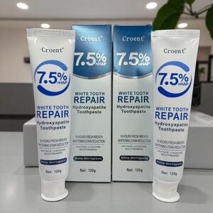 Croent Hydroxyapatite Toothpaste 7.5% nHAP White Tooth Repair 4.23 oz Lot Of 2
